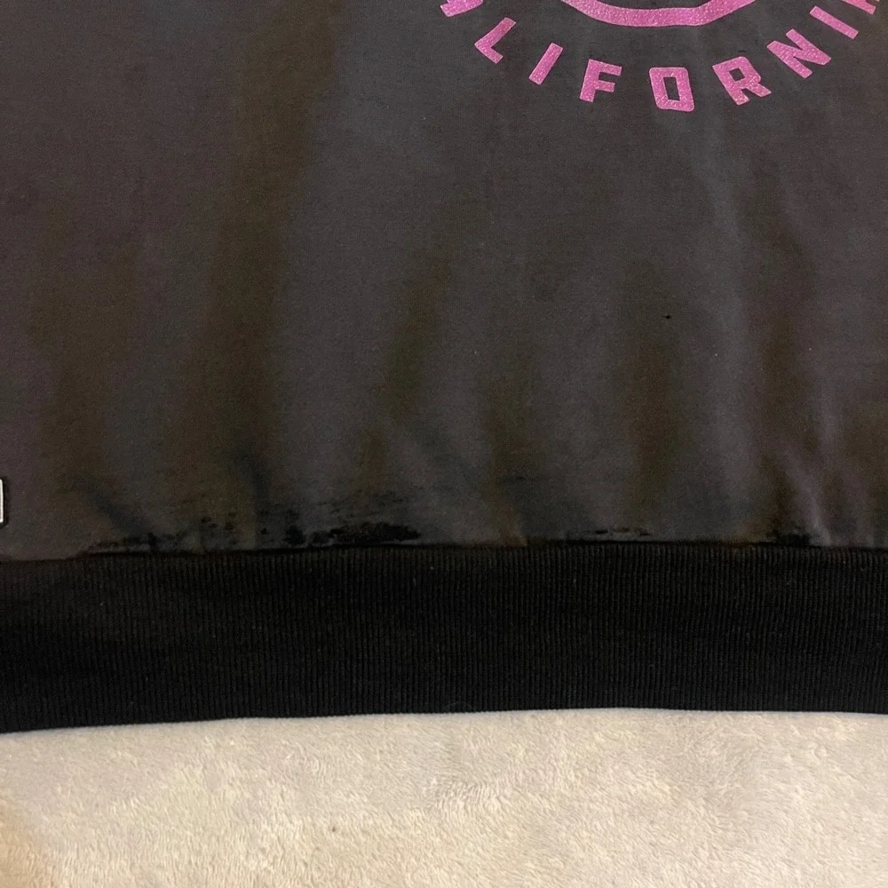 Grassroots California Mens XXL Black Pink Smiley Face Crewneck Sweatshirt Cotton